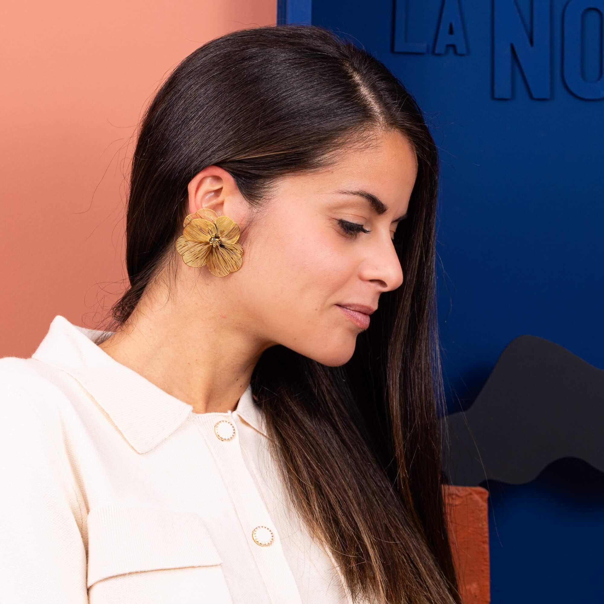 Boucles d'oreilles fleur Alix | Acier inoxydable