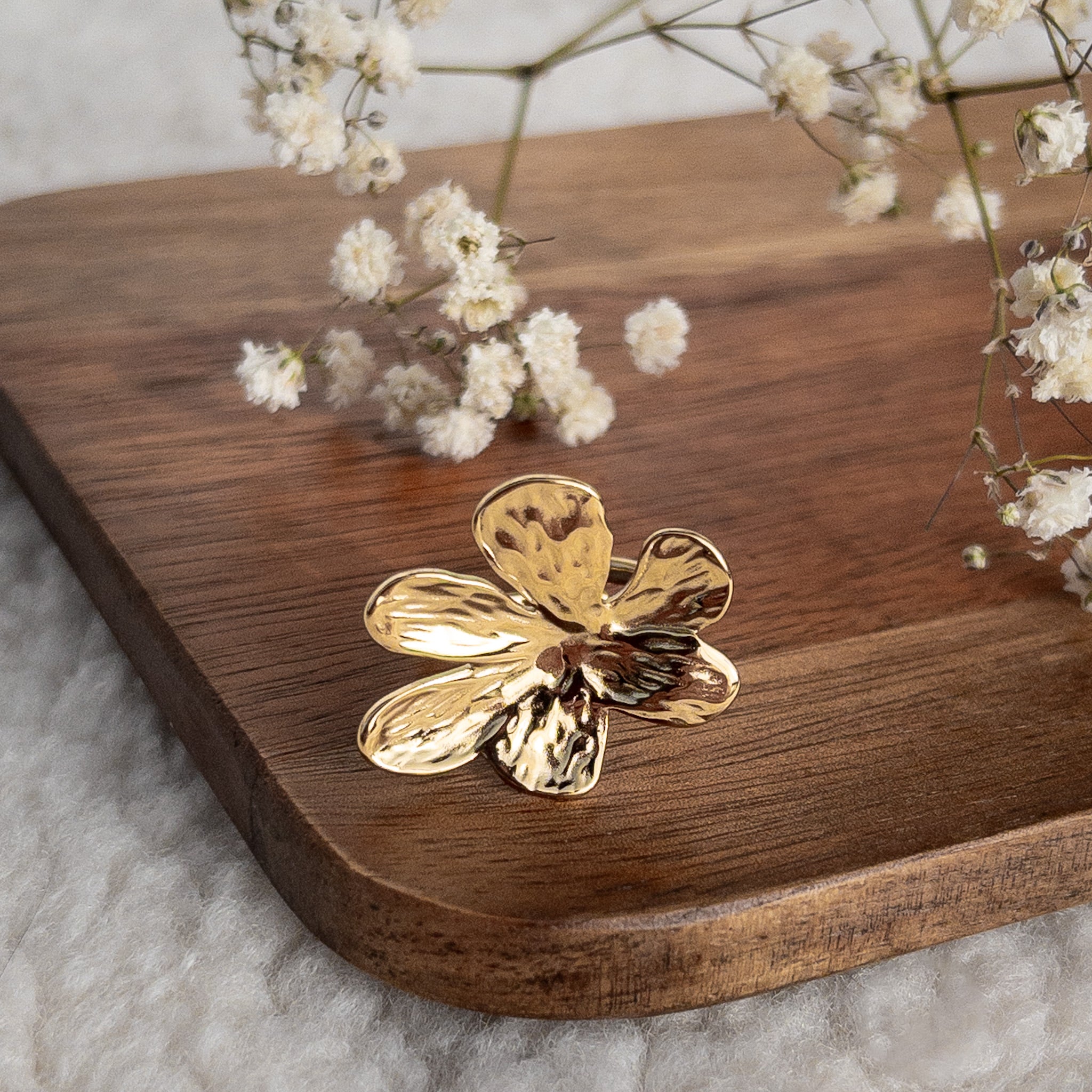 Bague fleur Esther | Acier inoxydable