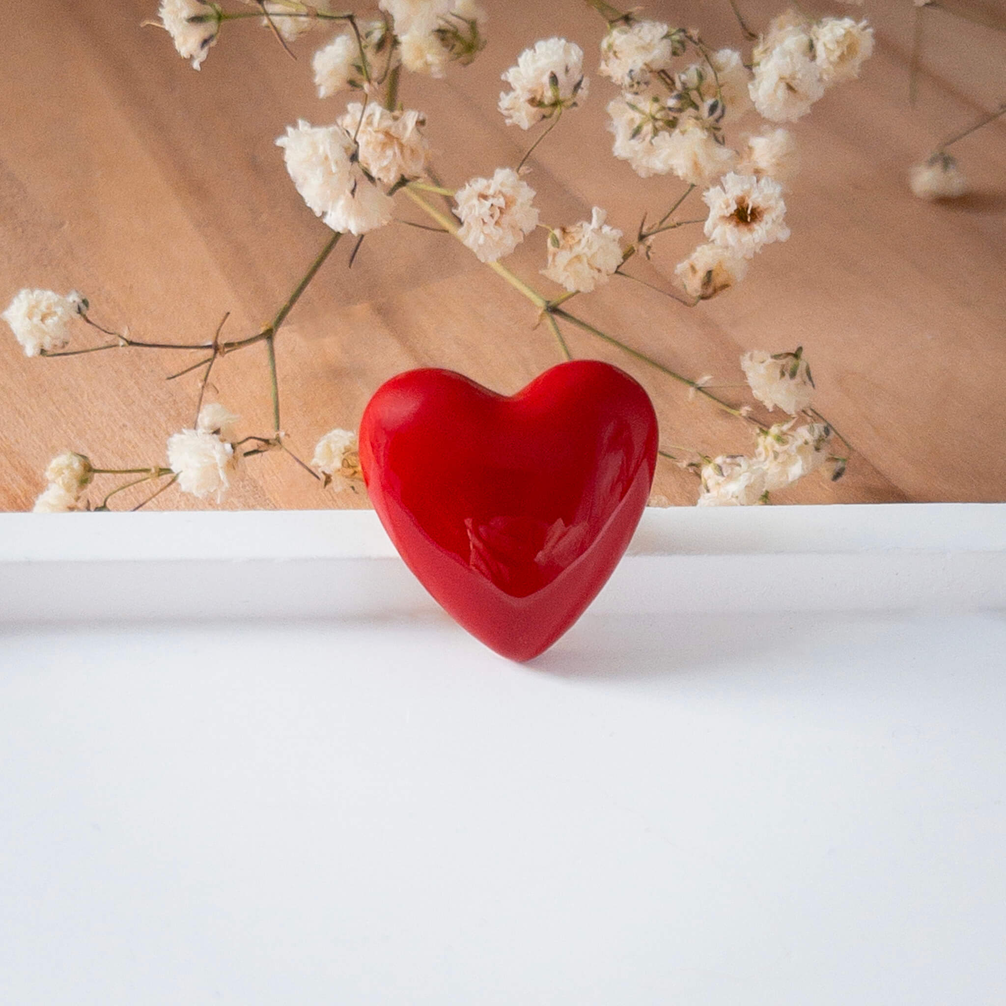 Bague coeur Valentine | Acier Inoxydable et résine