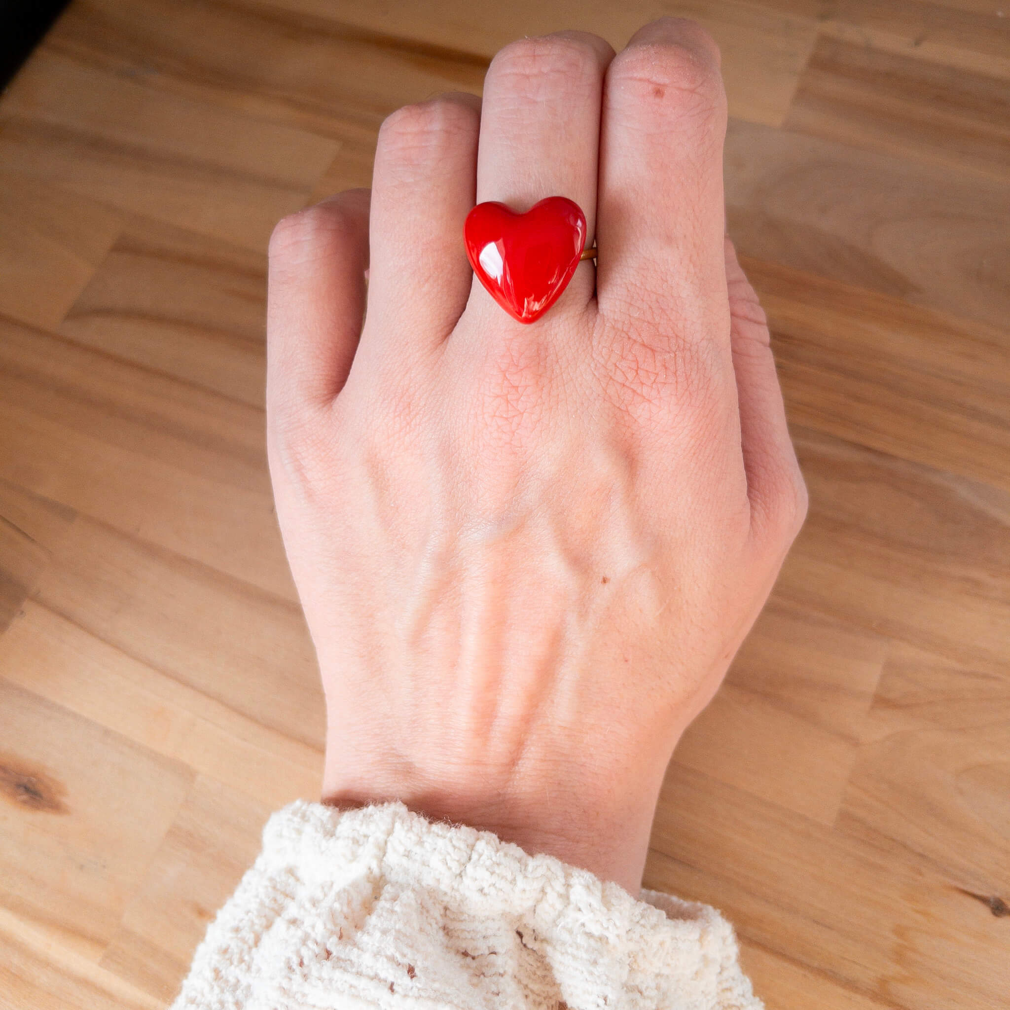 Bague coeur Valentine | Acier Inoxydable et résine