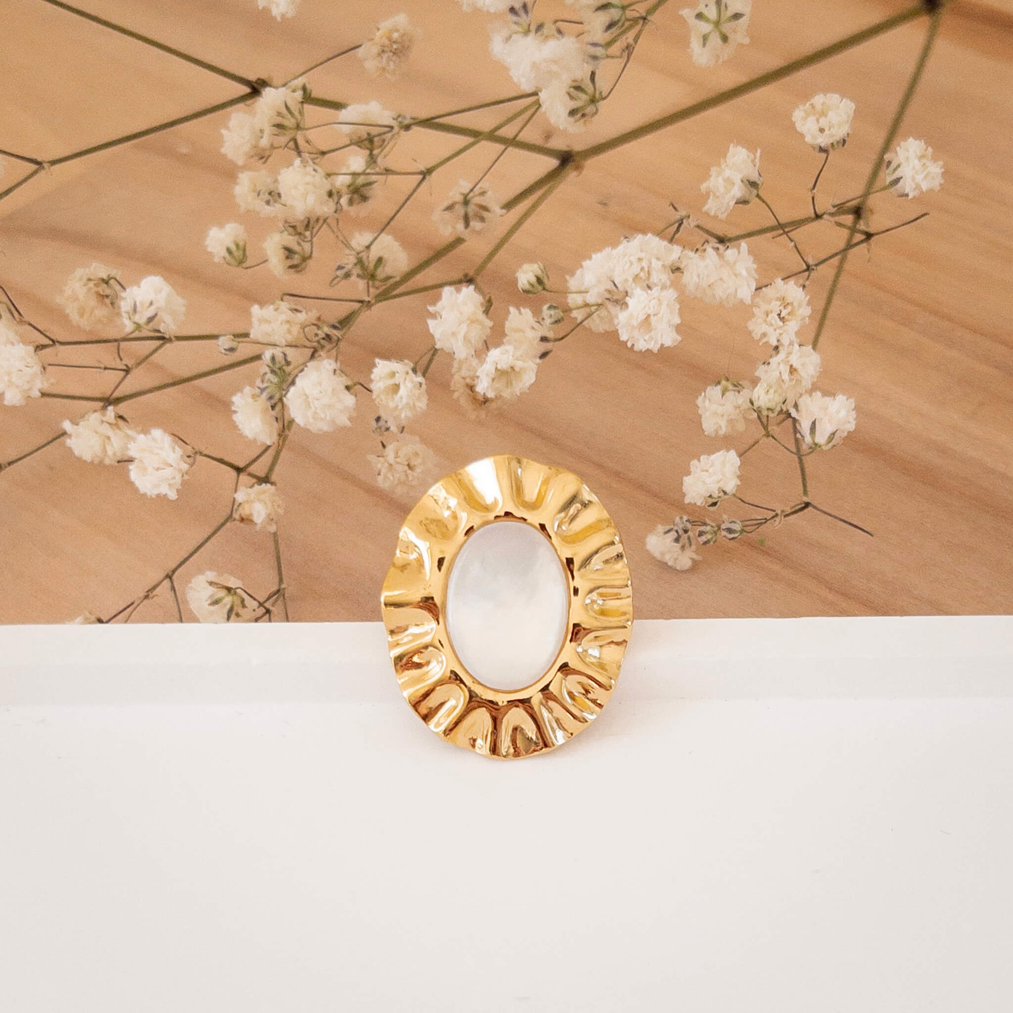 Bague nacré Olga | Acier inoxydable