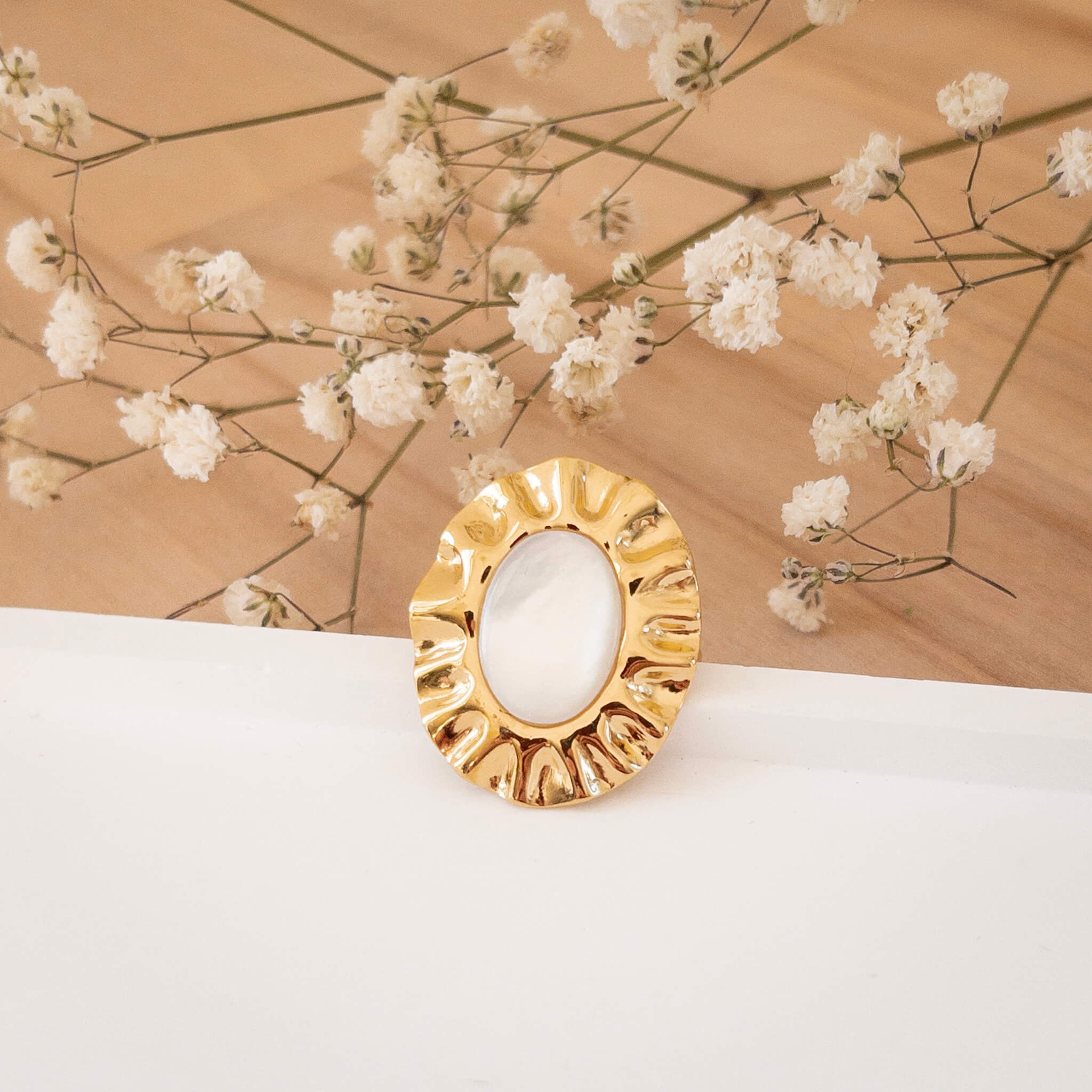 Bague nacré Olga | Acier inoxydable
