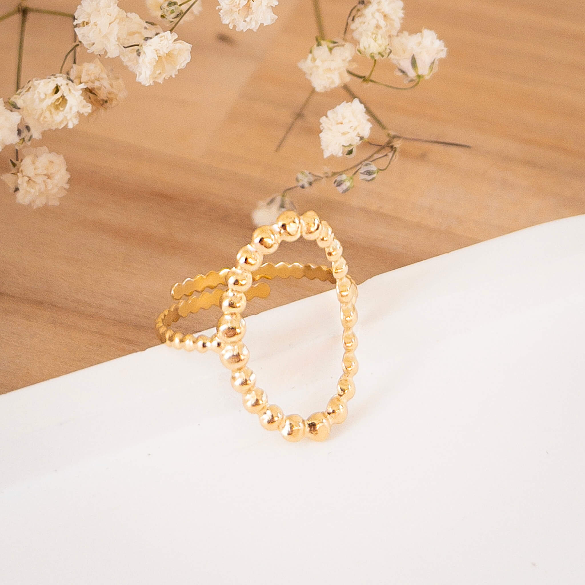 Bague ovale texturée Charlotte | Acier inoxydable