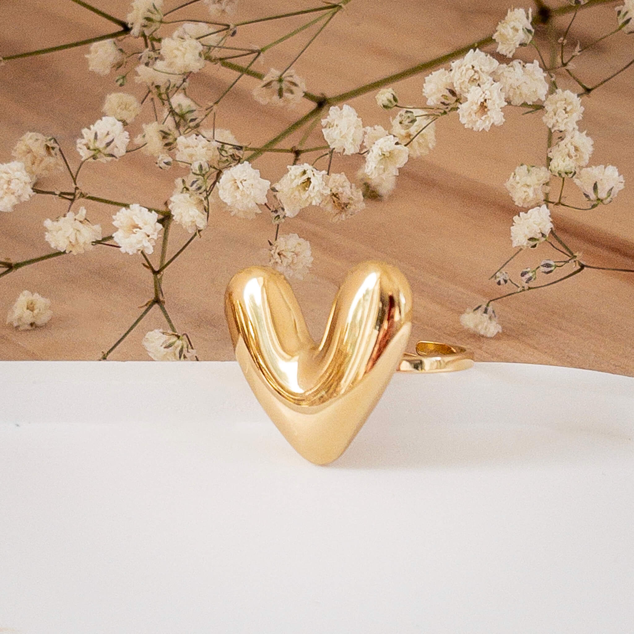 Bague coeur Bertille | Acier inoxydable