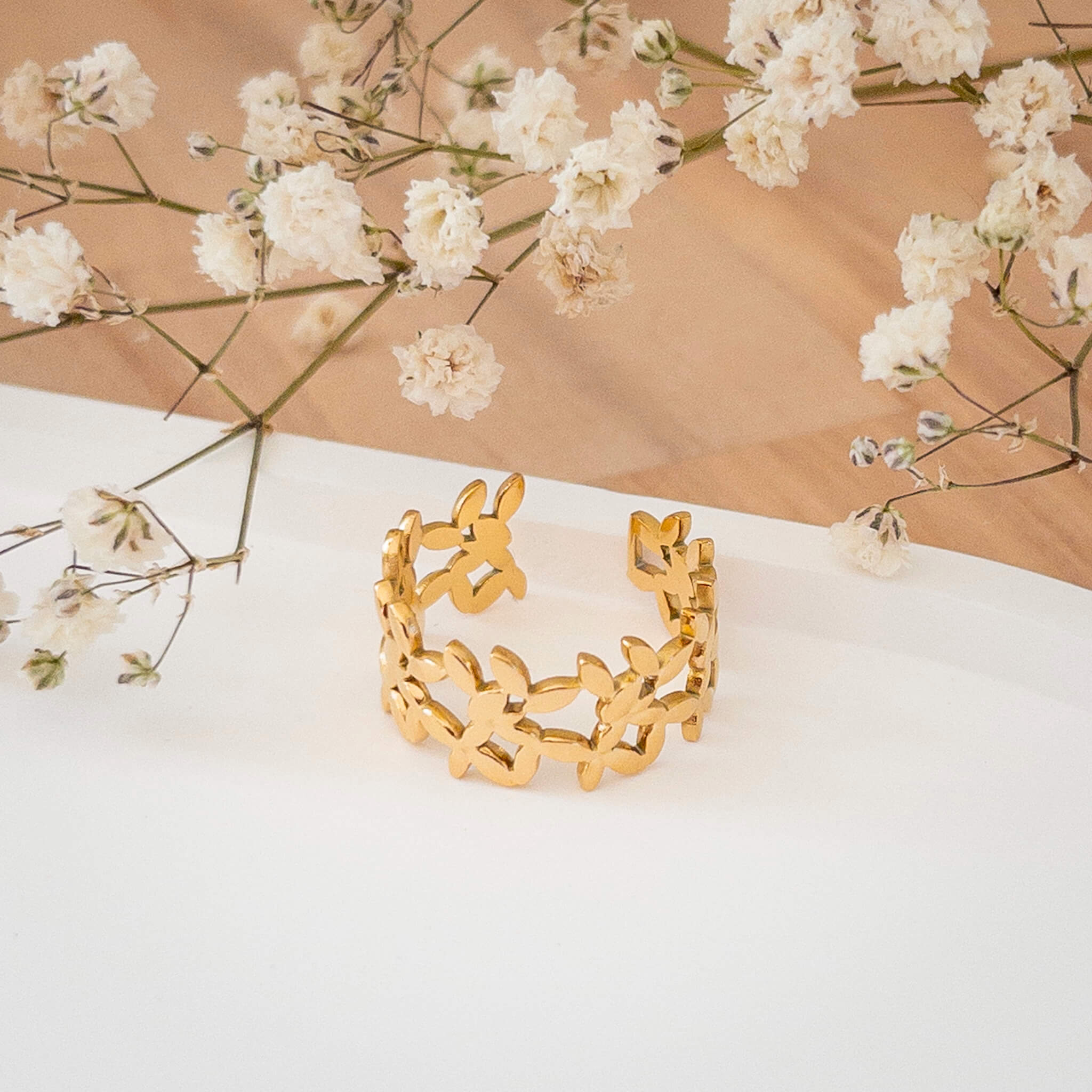 Bague petites fleurs Honorine | Acier inoxydable