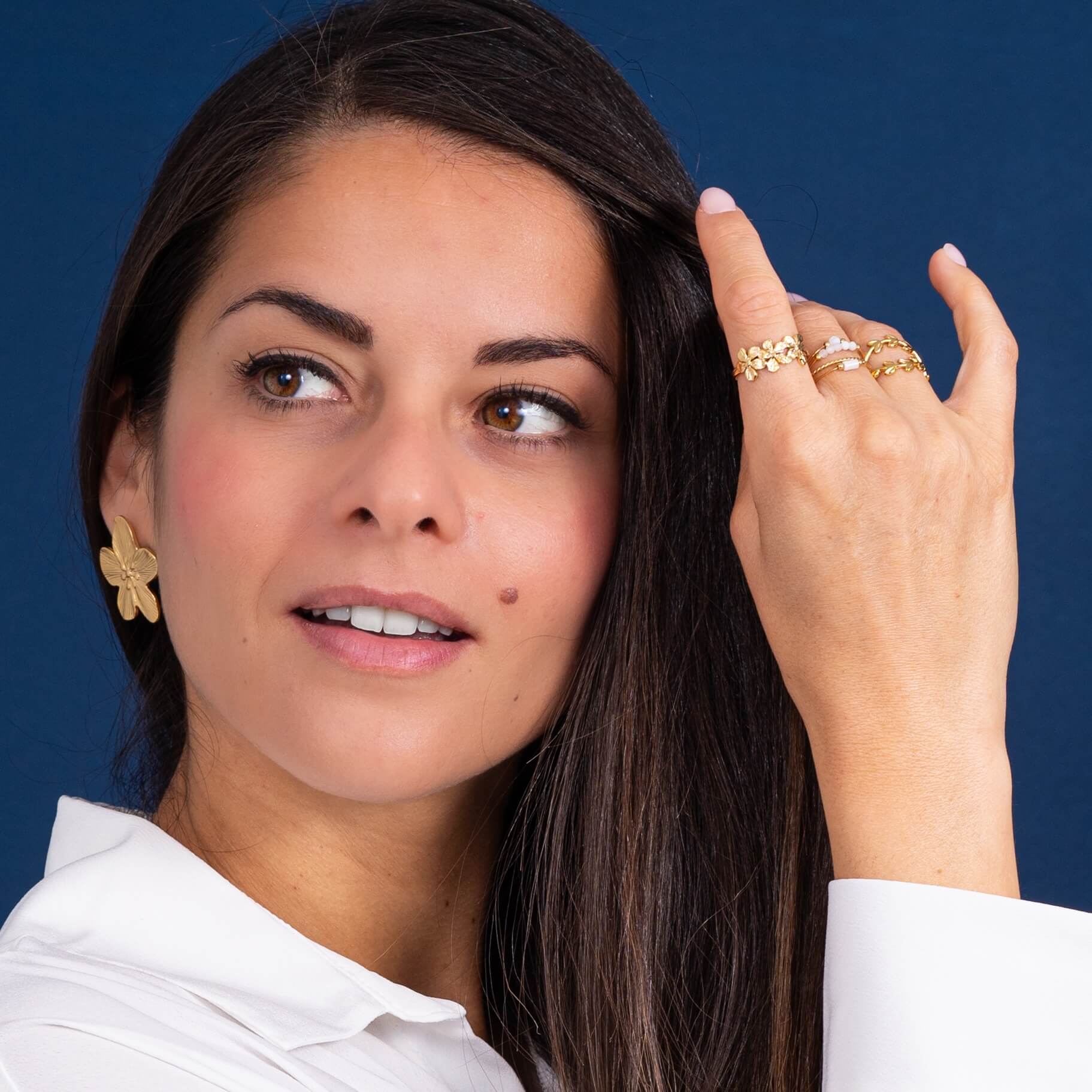 Bague 3 fleurs Jeanne | Acier inoxydable