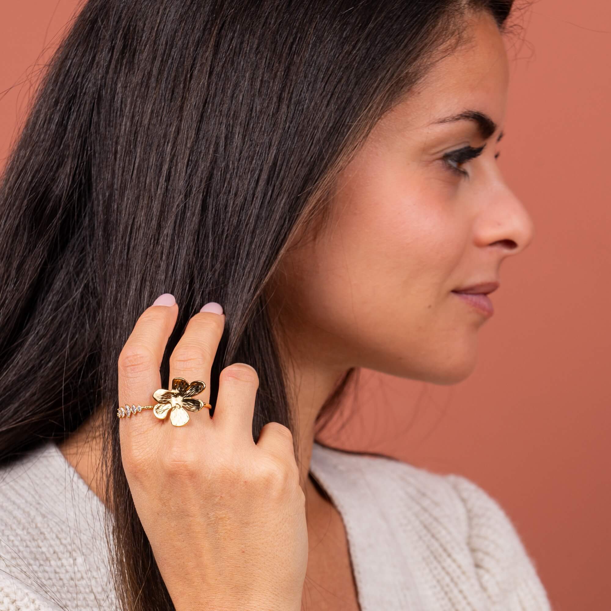Bague fleur Esther | Acier inoxydable