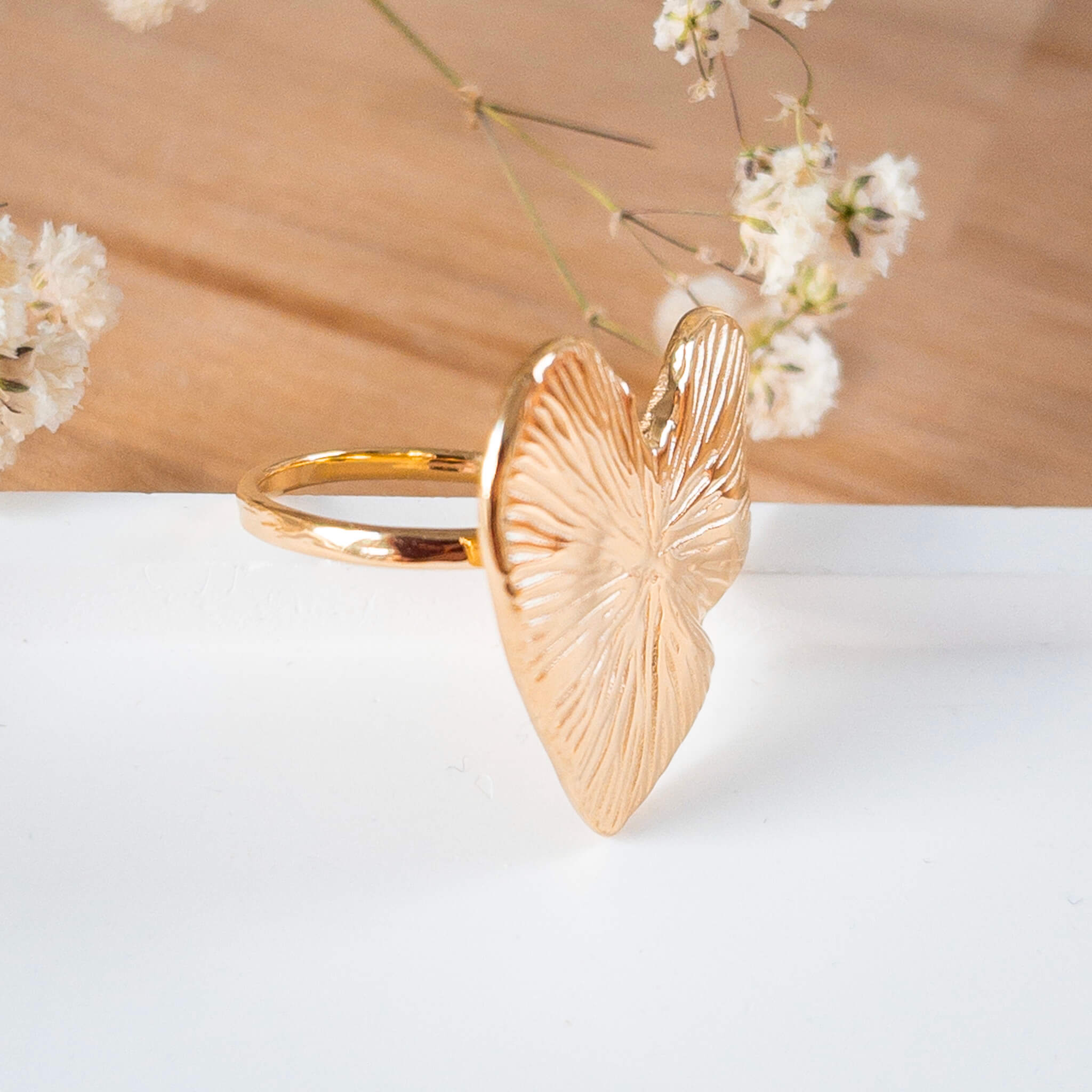 Bague cœur avec lignes Joséphine | Acier inoxydable