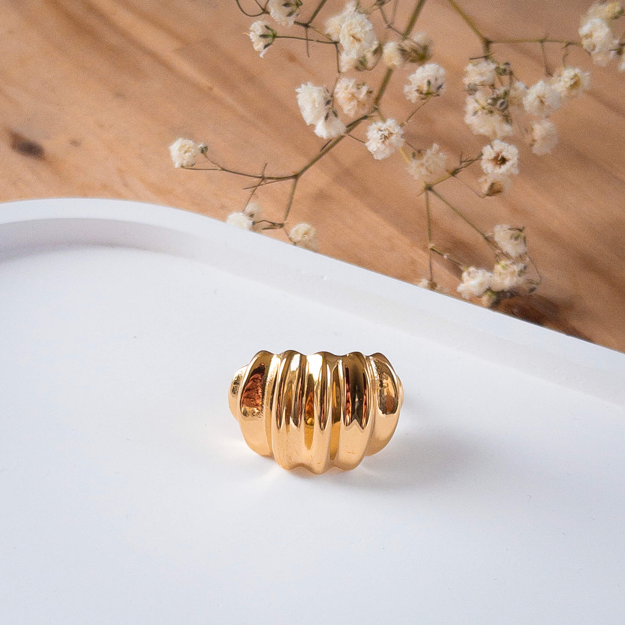 Bague striée Eloïse | Acier inoxydable