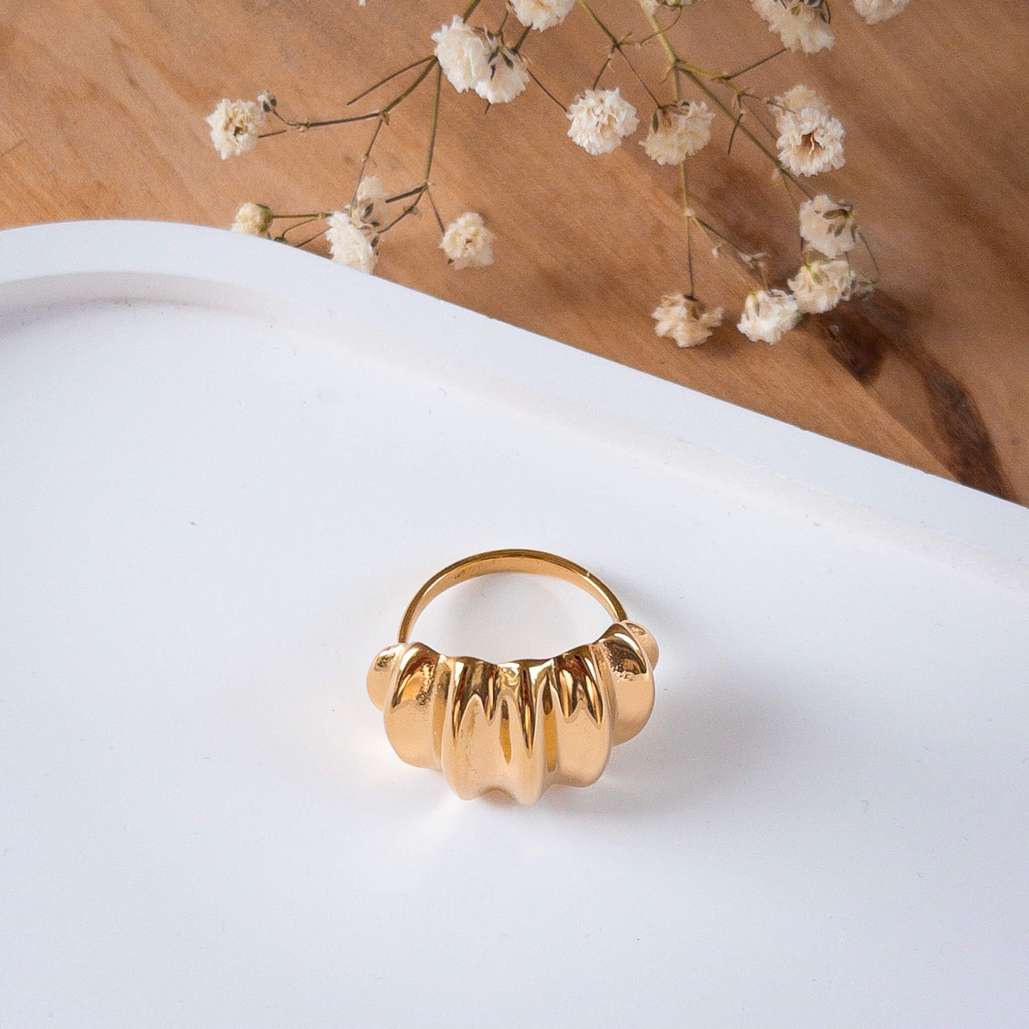 Bague striée Eloïse | Acier inoxydable
