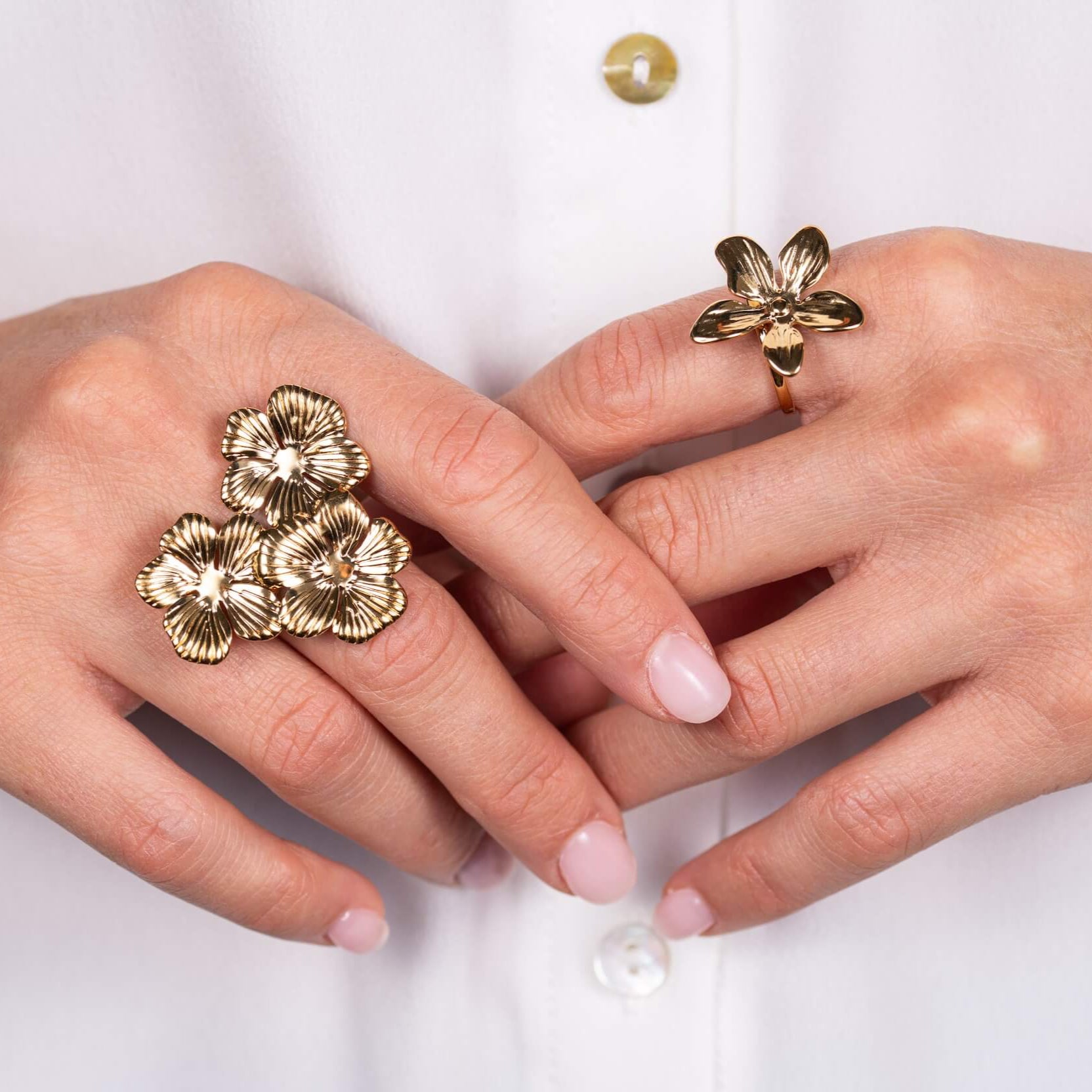 Bague fleur Orphée | Acier inoxydable