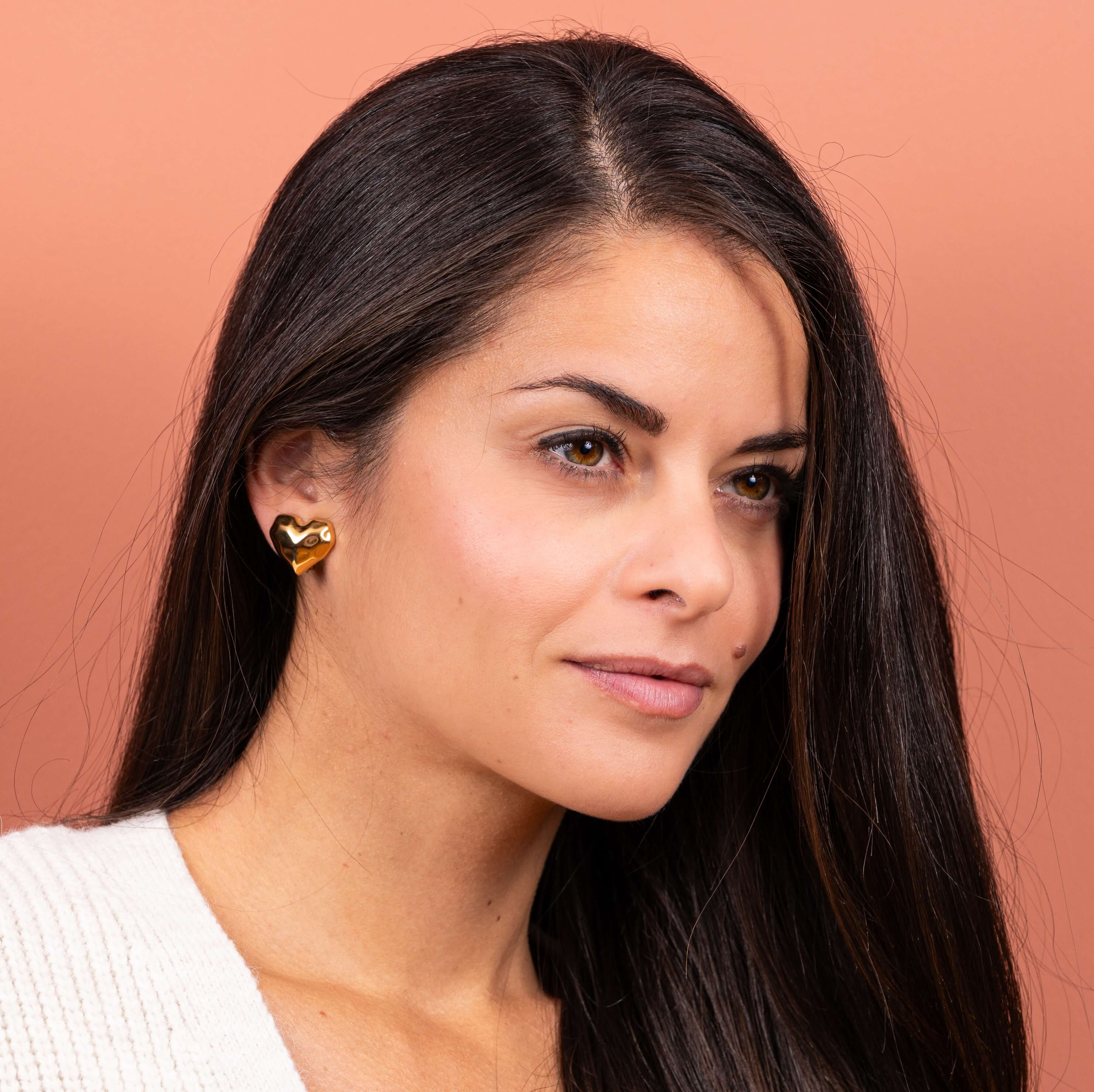 Boucles d'oreilles clips coeur Anita | Acier inoxydable