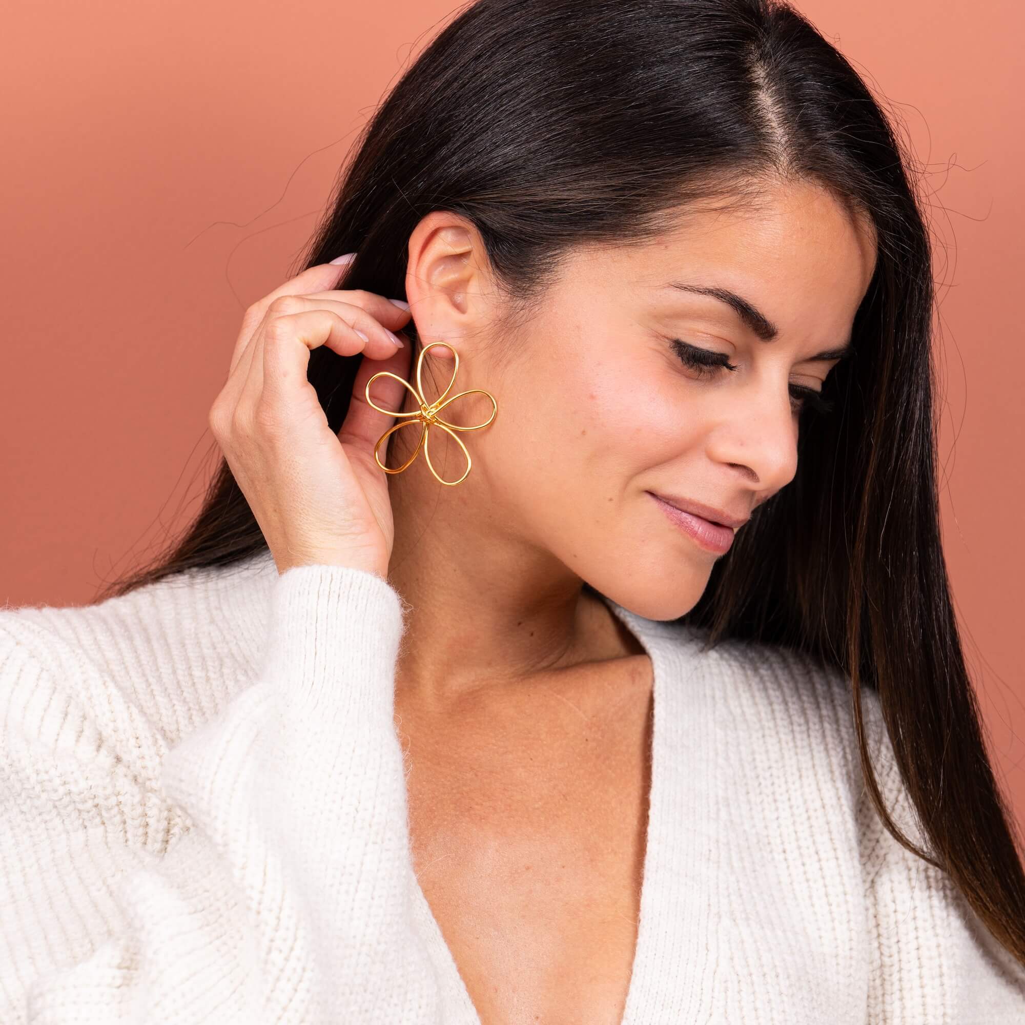 Boucles d'oreilles fleur Mollie | Acier inoxydable