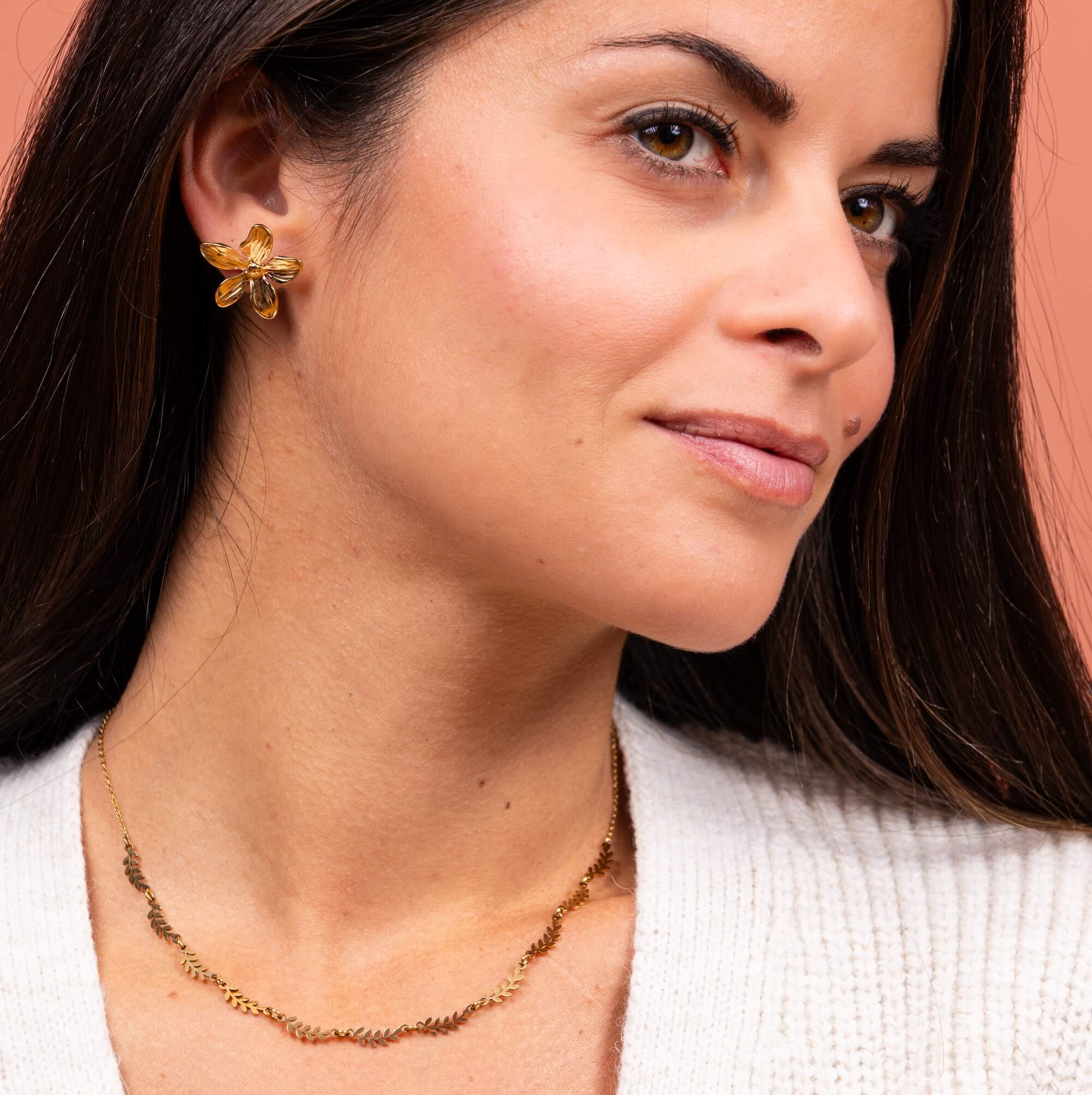 Boucles d'oreilles fleurs Orphée | Acier inoxydable