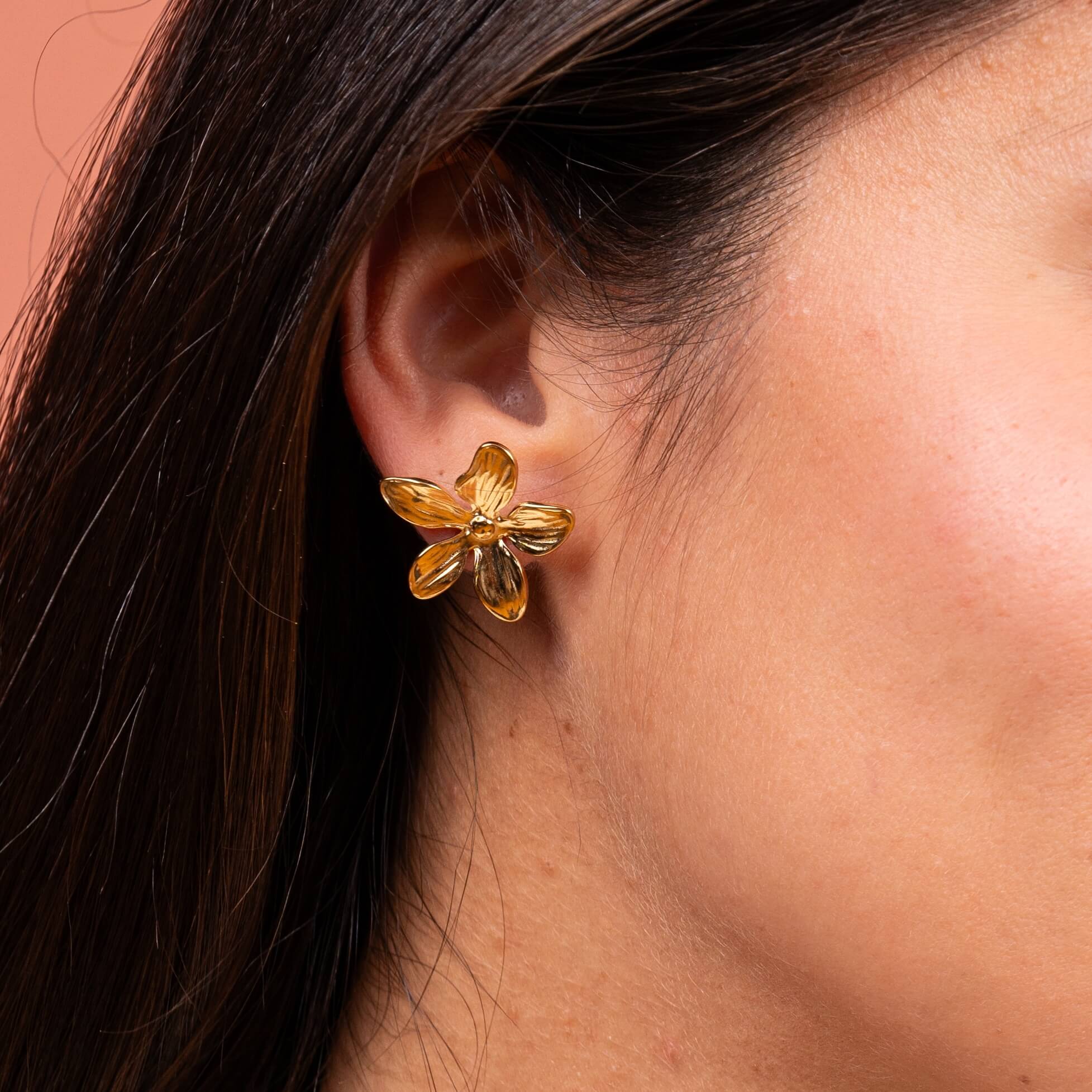 Boucles d'oreilles fleurs Orphée | Acier inoxydable
