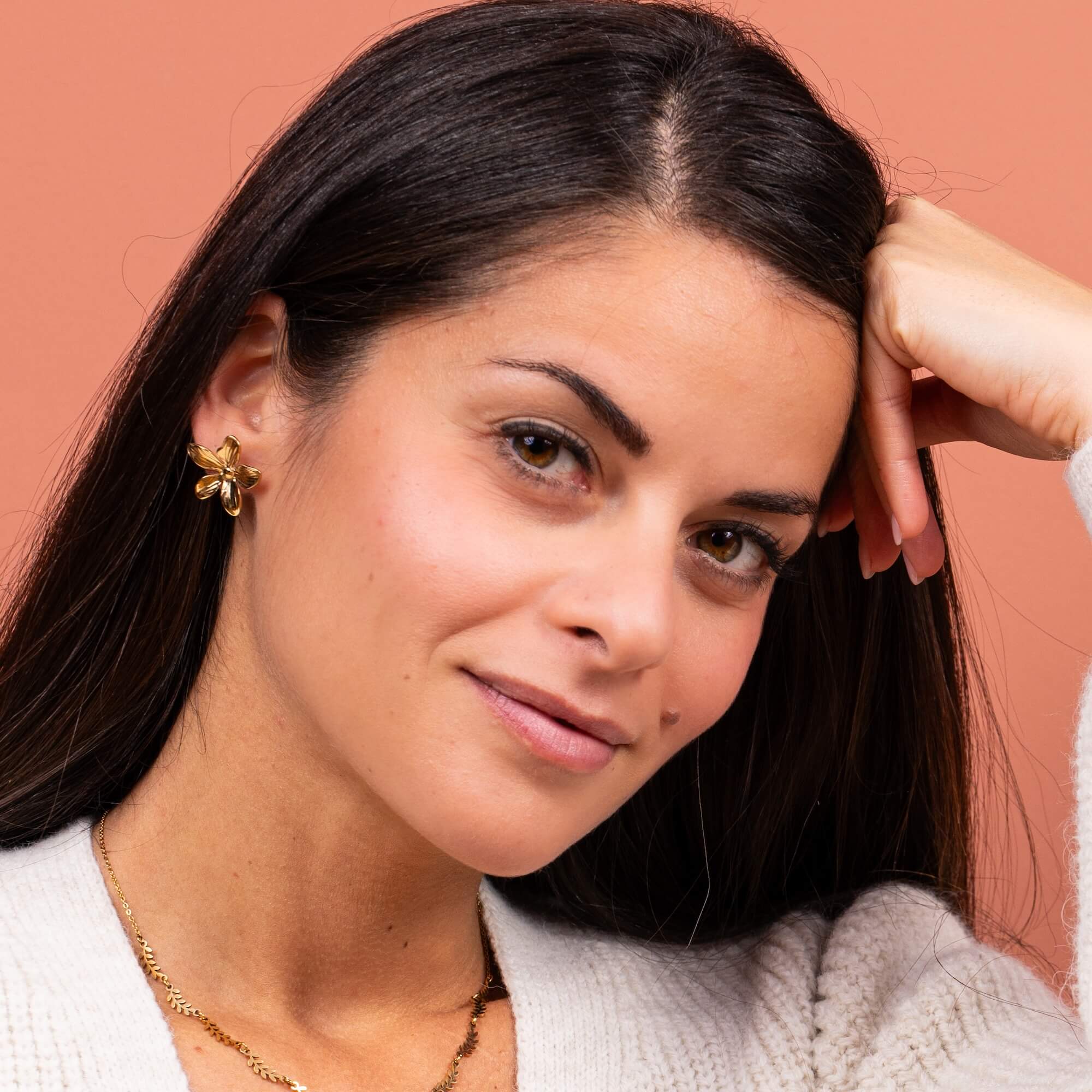 Boucles d'oreilles fleurs Orphée | Acier inoxydable