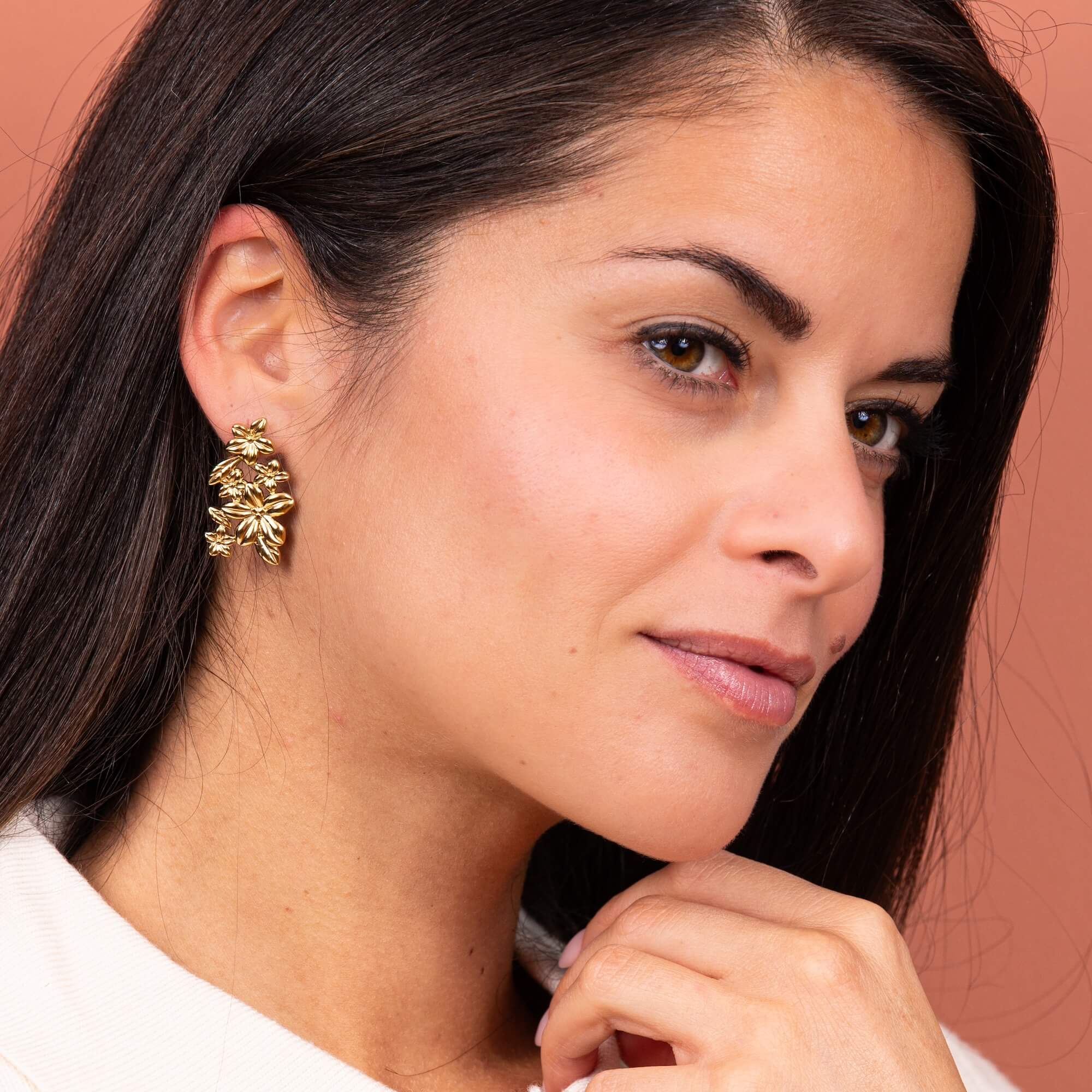 Boucles d'oreilles XL fleur Anna | Acier inoxydable