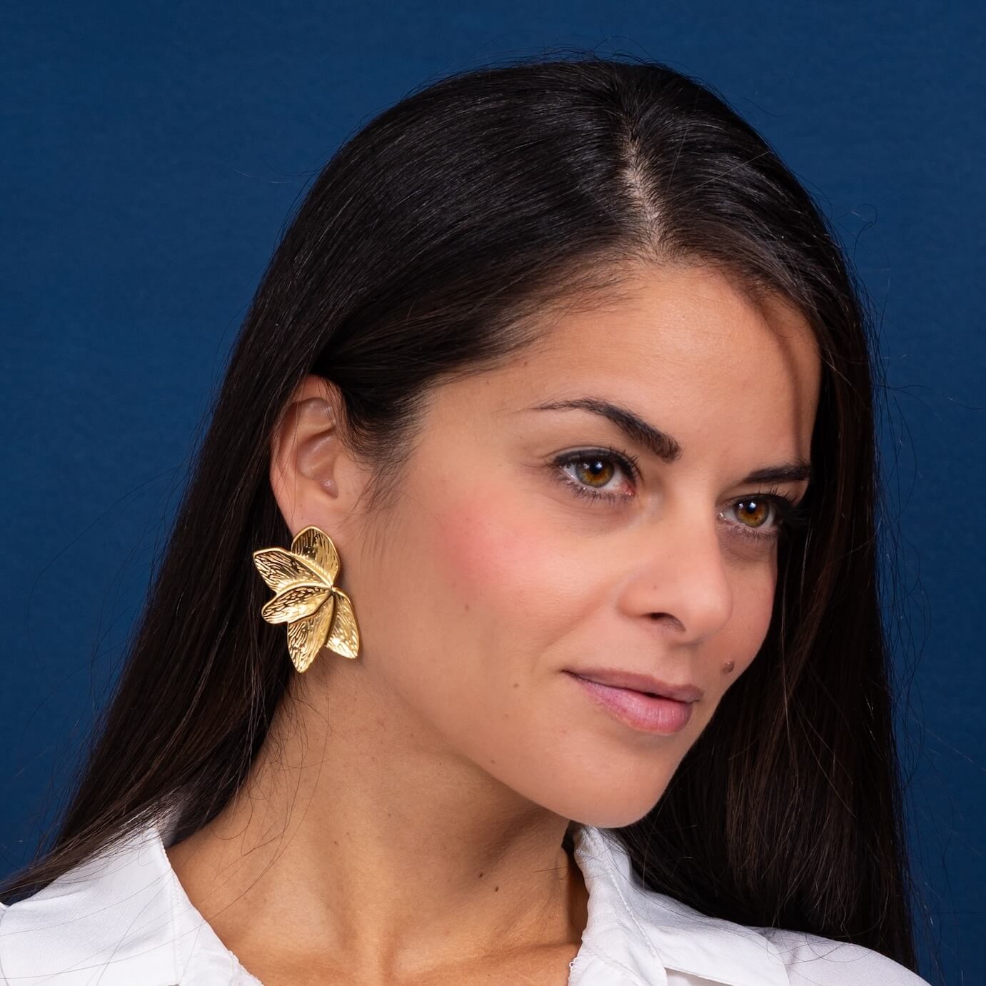 Boucles d'oreilles feuille Astrid | Acier inoxydable