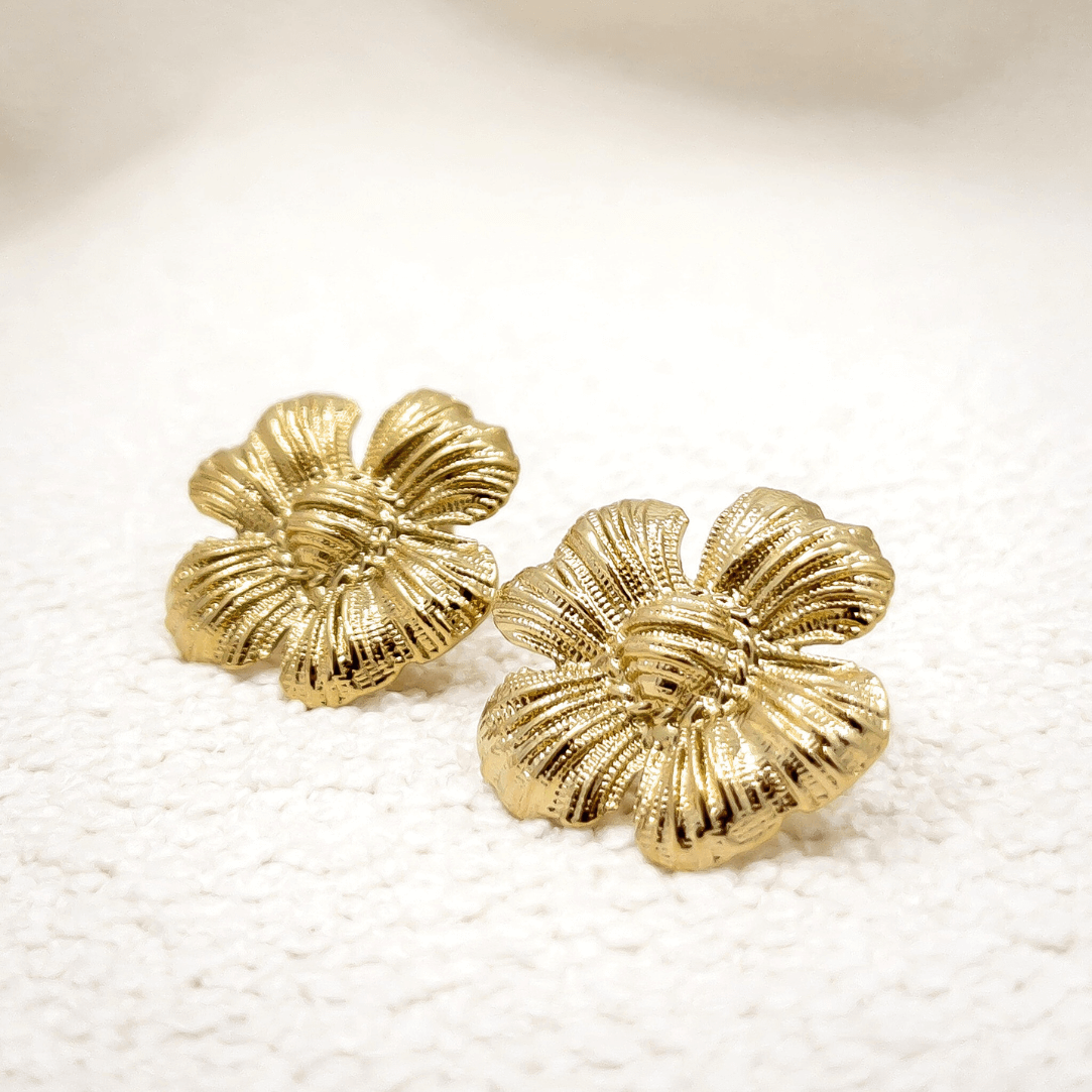 Boucles d'oreilles fleur Mia | Acier inoxydable