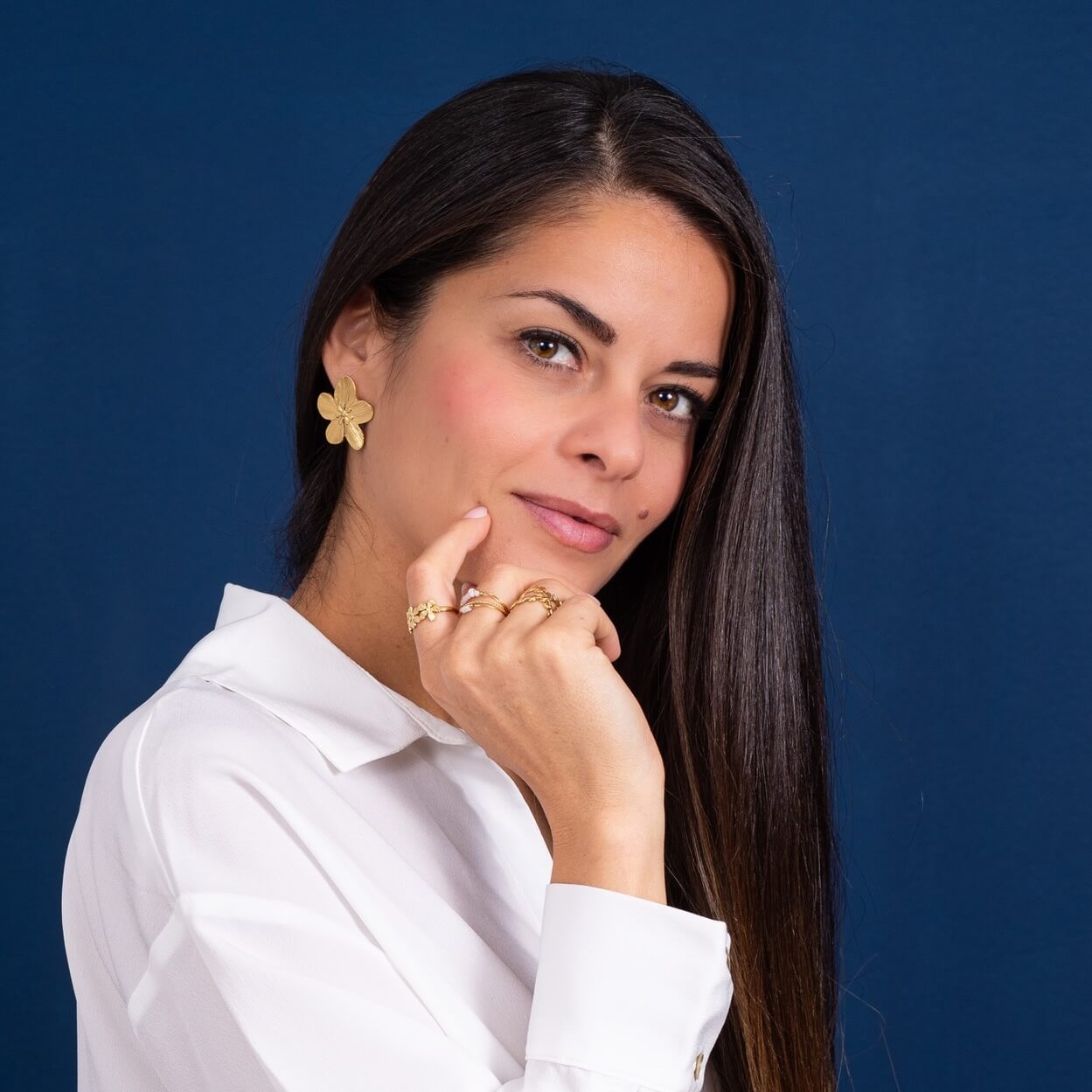 Boucles d'oreilles fleur Marguerite | Acier inoxydable