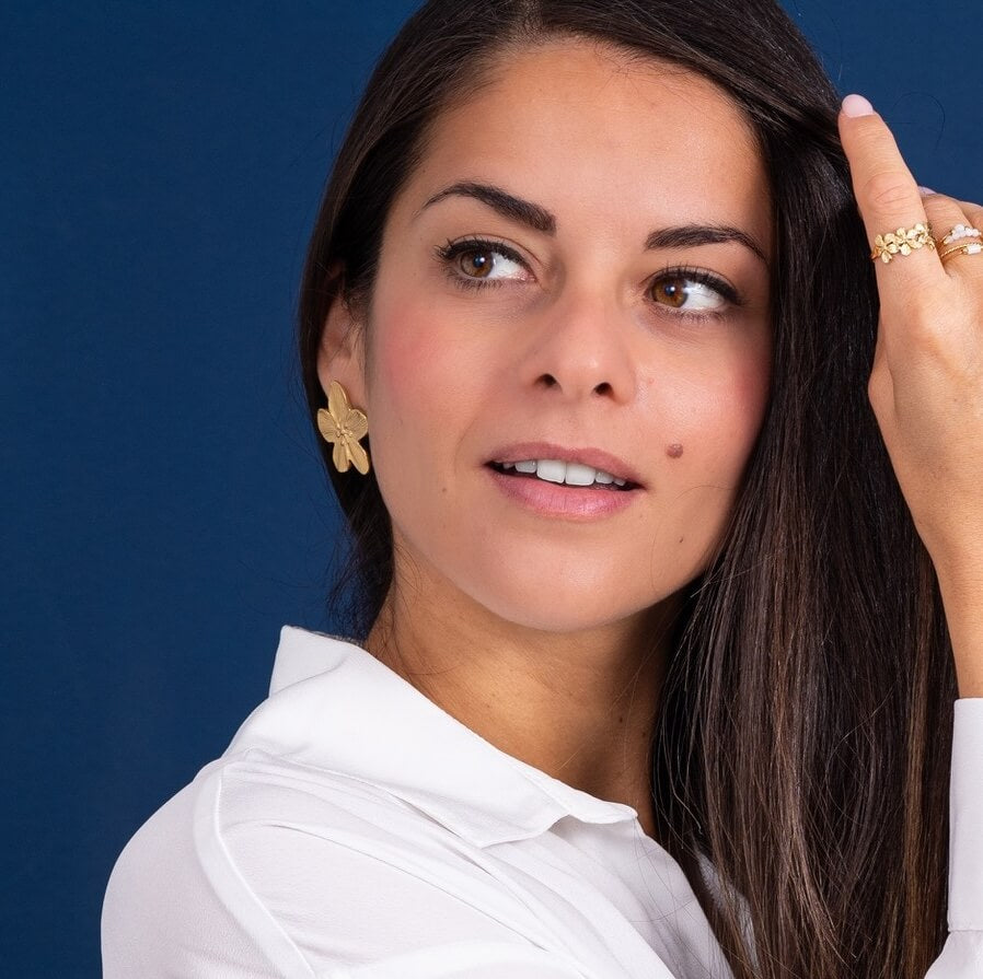 Boucles d'oreilles fleur Marguerite | Acier inoxydable