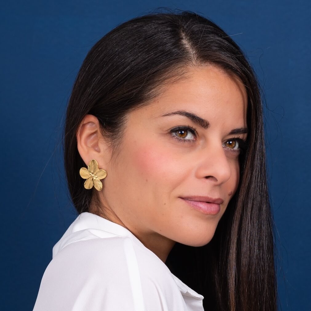Boucles d'oreilles fleur Marguerite | Acier inoxydable