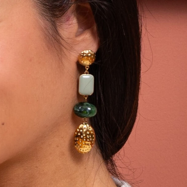 Boucles d'oreilles pendantes Perrine | Acier inoxydable
